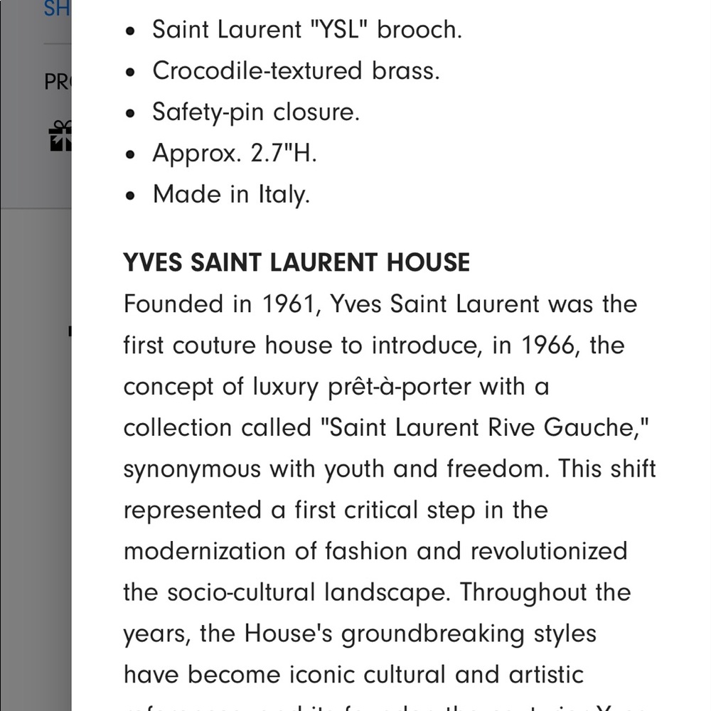 Saint Lauren Opyum textured croco brooch - Picture 8 of 9